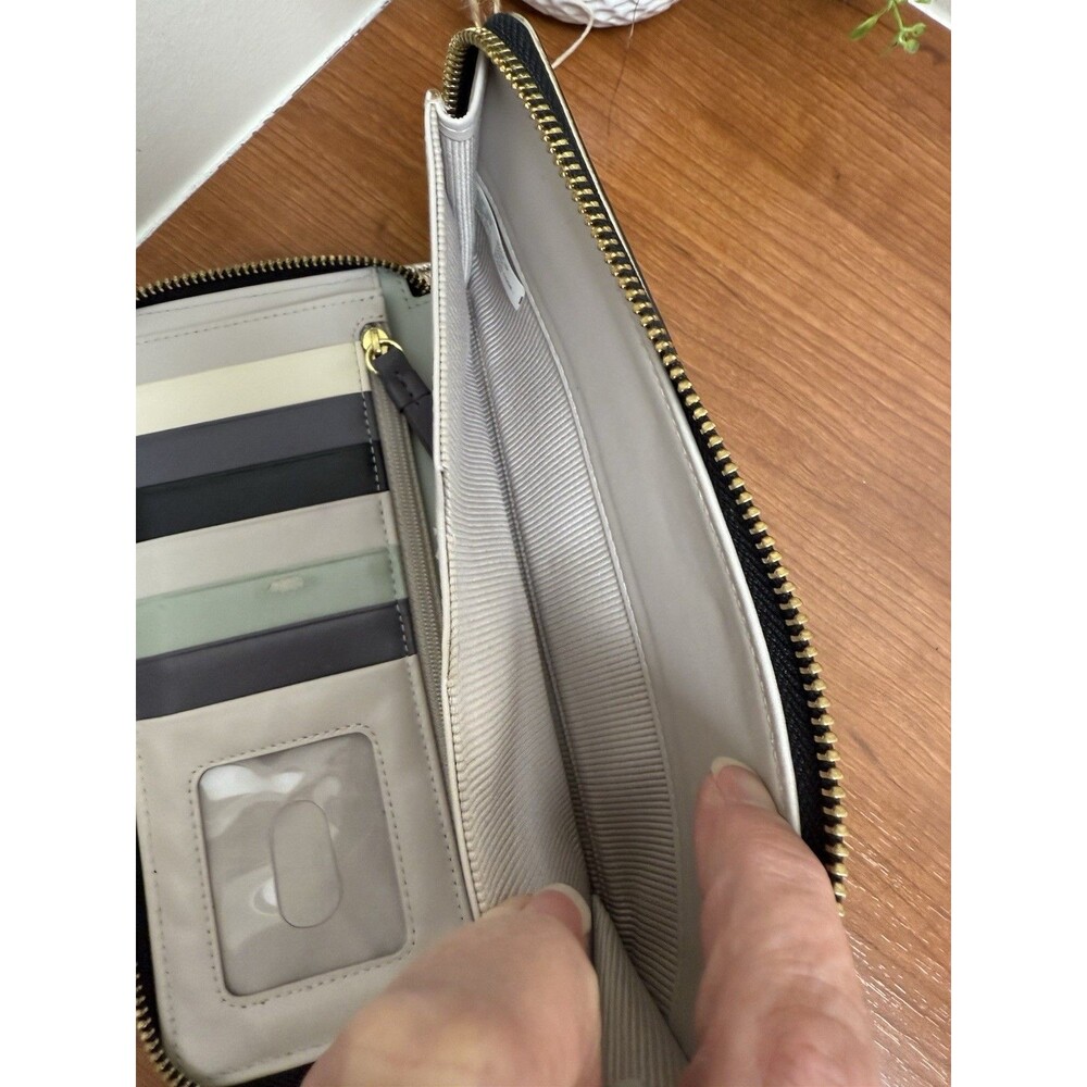 Radley London Wristlet Wallet Leather Clifton Black Metallic Zip Phone Pocket - Picture 7 of 10